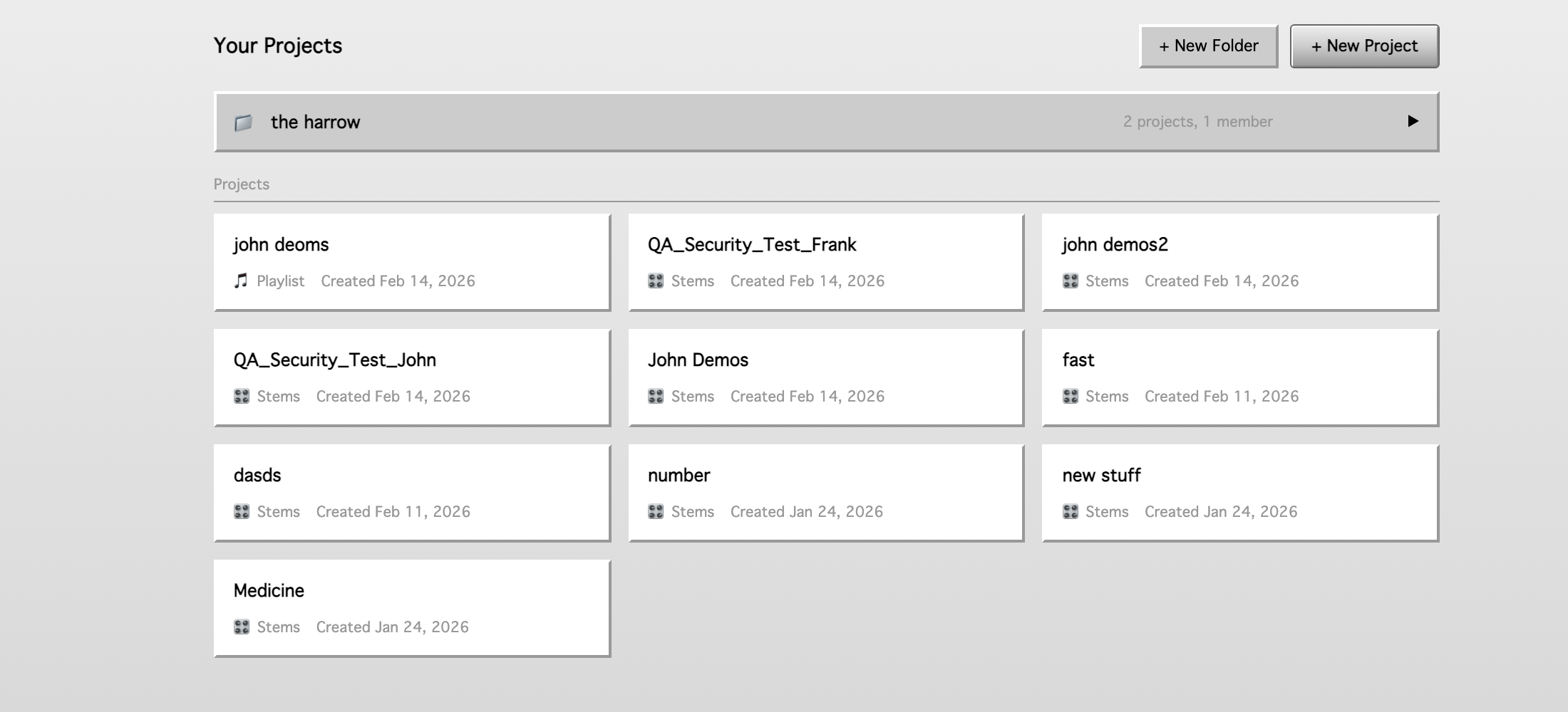Projects overview